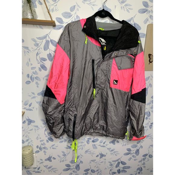 Vintage Serac Color Block Pullover Windbreak Highlighter Colors - Picture 1 of 6